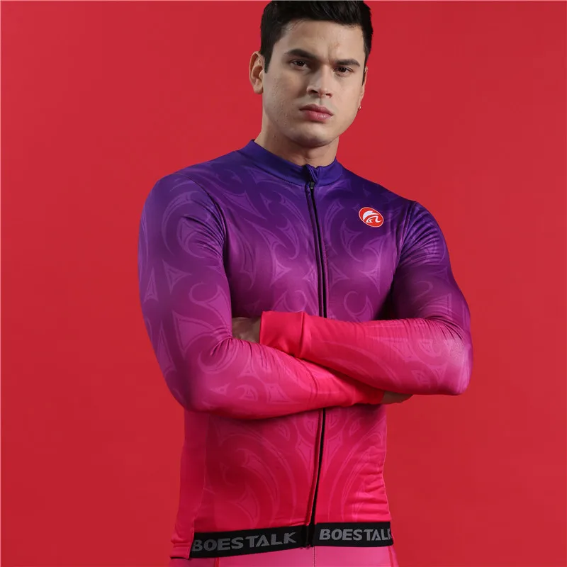 Winter thermal long sleeve mtb jersey roupa ciclismo men hot wool cycling shirt BOESTALK professional competition team uniform