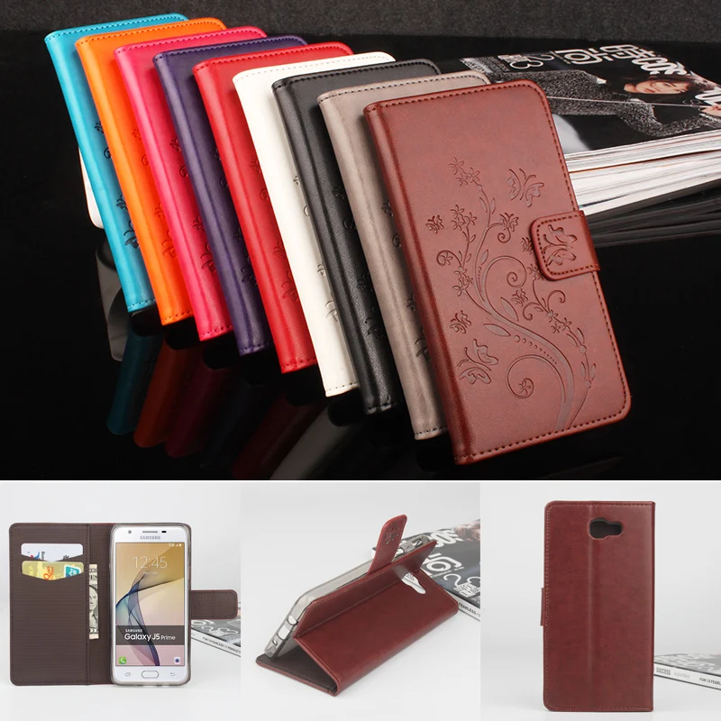 

Wallet Style Fashion Embossed Leather Case for Samsung Galaxy J5 Prime Flip Cover Case for Galaxy On5 2017 With Stand Function