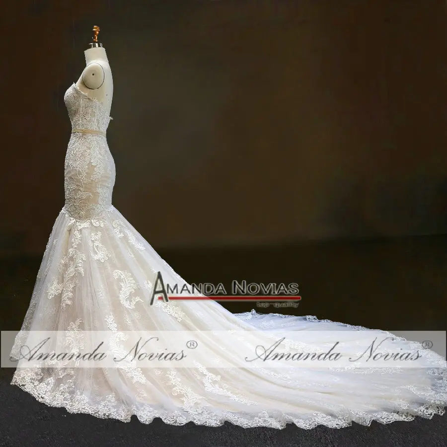 Потрясающий длинный шлейф русалки свадебное платье дизайн