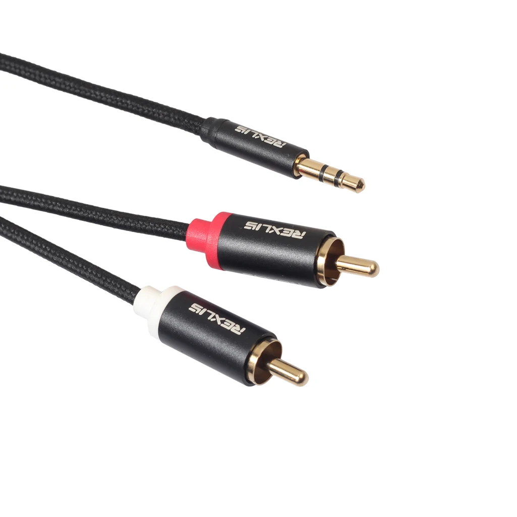 REXLIS RCA кабель 2RCA до 3 5 аудио мм разъем AUX для DJ усилители сабвуфер смеситель дома