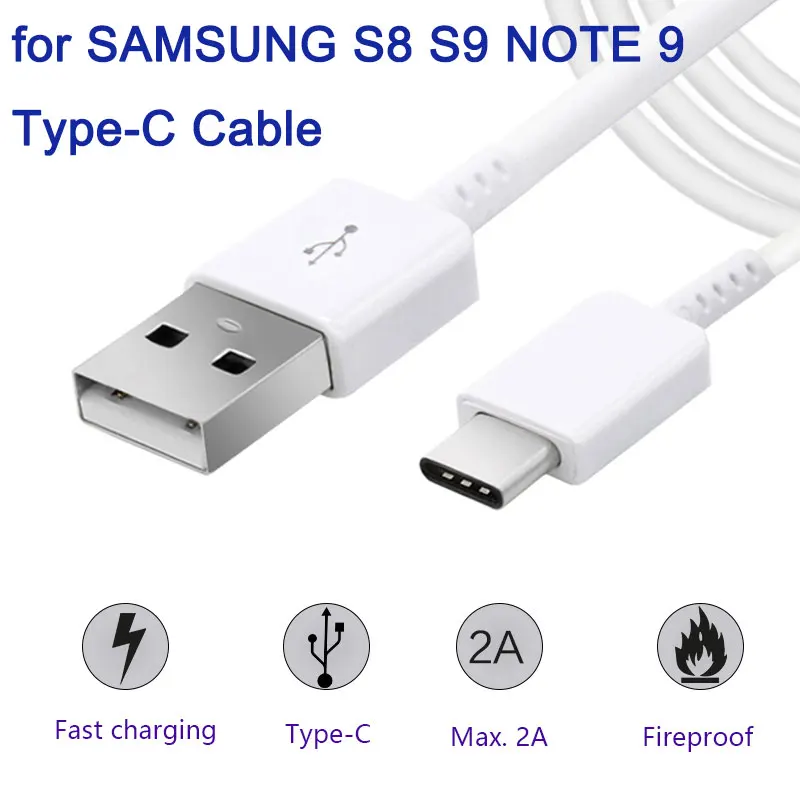 

for Samsung Type C Cable Fast Charging USB-C Type-C Fast Charger Original Galaxy S8 S9 Plus Note 8 9 C5 C7 C9 Charge USB C Cable