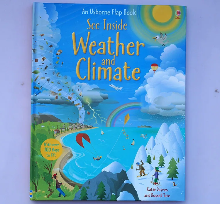 1pcs English Picture Flip Learning Education books For kids baby For Children See inside weather and climate recommend educational oxyphylla picture atlas map english book for baby and small children usbore lift the flap gift for kids