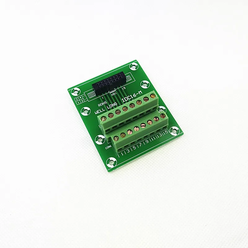 

IDC16 2x8 Pins 2.54mm Female Header Breakout Board, Terminal Block, Connector.