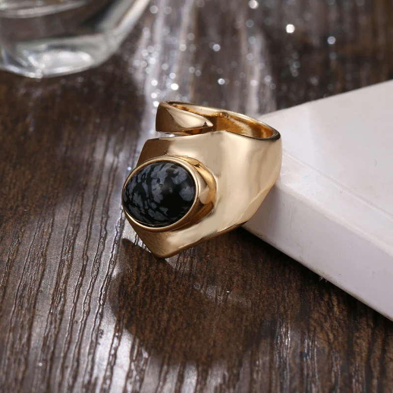 Yhpup 2017 Vintage Luxury Stone Exaggerated Women Rings Fashion Jewelry