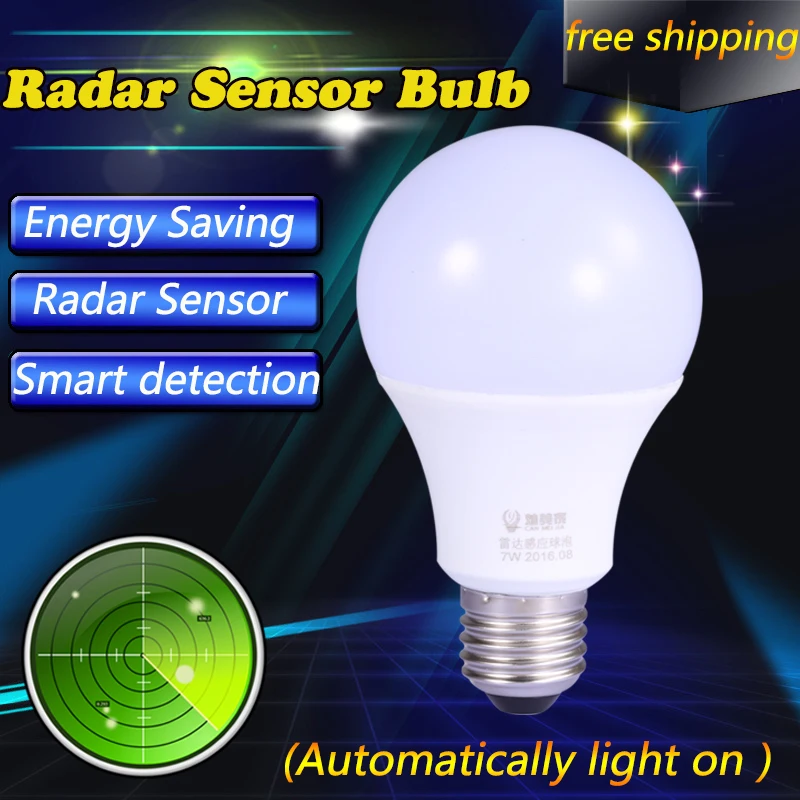 

E27 LED light bulbs Smart Radar Motion Sensor Led Bulb Ampoule Led E27 Lampada Led 220V Auto Detection Home Lighting Cold White