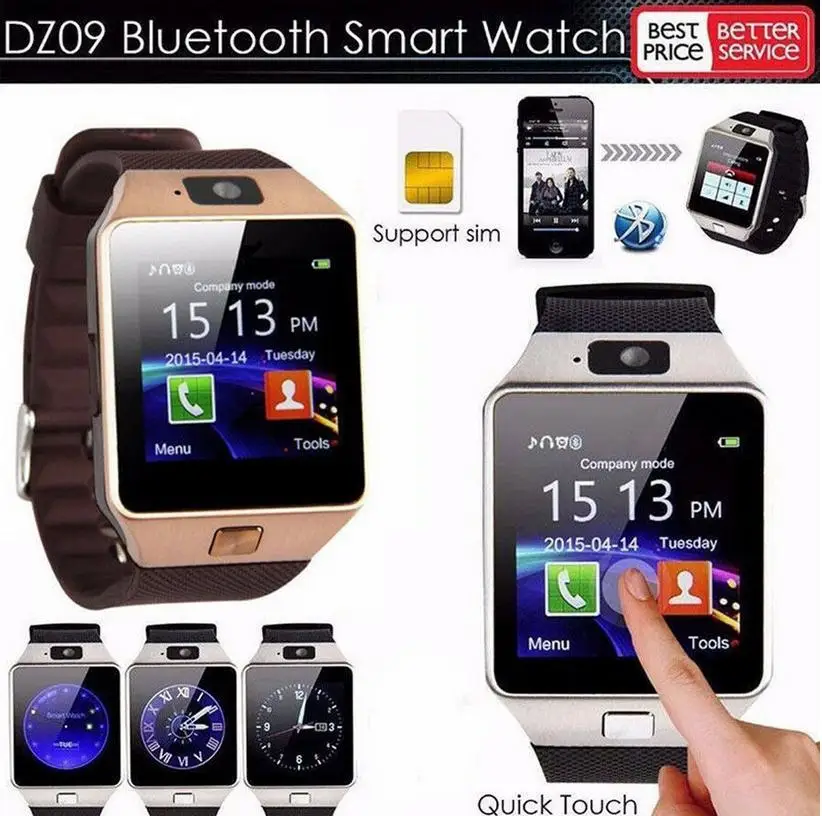 

LATEST DZ09 Bluetooth Smart Watch Camera SIM Slot For HTC Samsung Android Phone