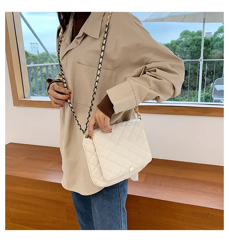 Модная Сумка женская новая Корейская версия алмазной цепи сумка на плечо текстура натянутая маленькая квадратная сумка