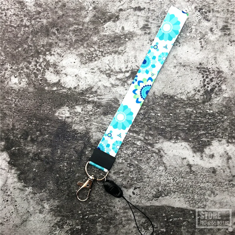 سماء نجمية قسط الحبل زهرة الرقبة حزام للمفاتيح ID بطاقة رياضة أحزمة هاتف المحمول USB شارة حامل DIY شنق حبل الوهق