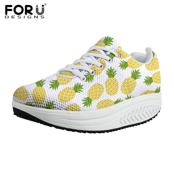 

FORUDESIGNS Flats Women Casual Swing Shoes Height Increasing Women's Fashion Shoes 3D Fruit Brand Designer Platform Shoes Girls
