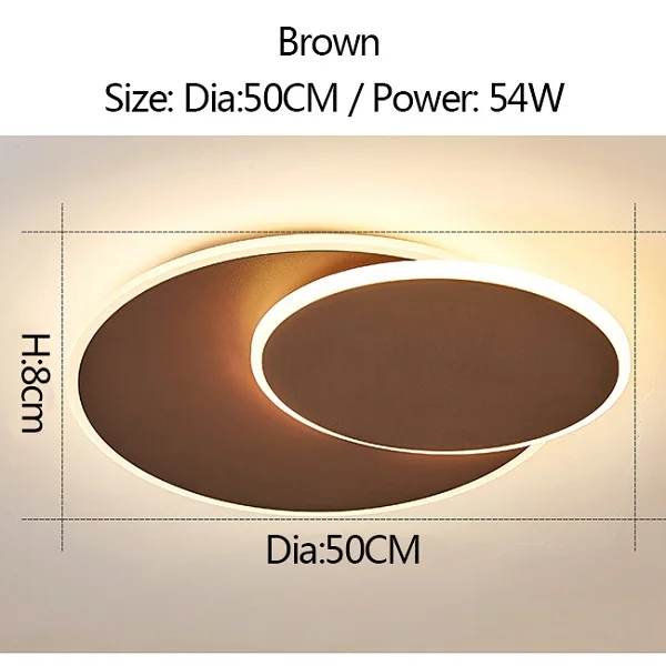 Вращающаяся ультра-тонкая moden потолочная светодиодная Люстра для коридора спальни коричневого/белого цвета светильники moden люстры освещение - Цвет абажура: brown Dia50CM