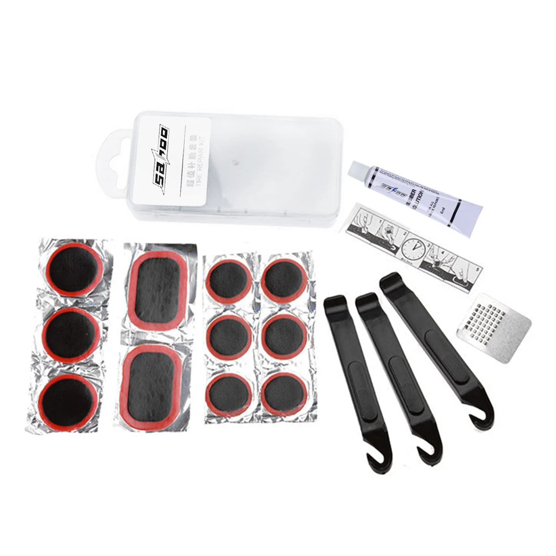 SAHOO Bicycle Tire Repair Kit Bike Tyre Patch Glue In Box Fix Fetal