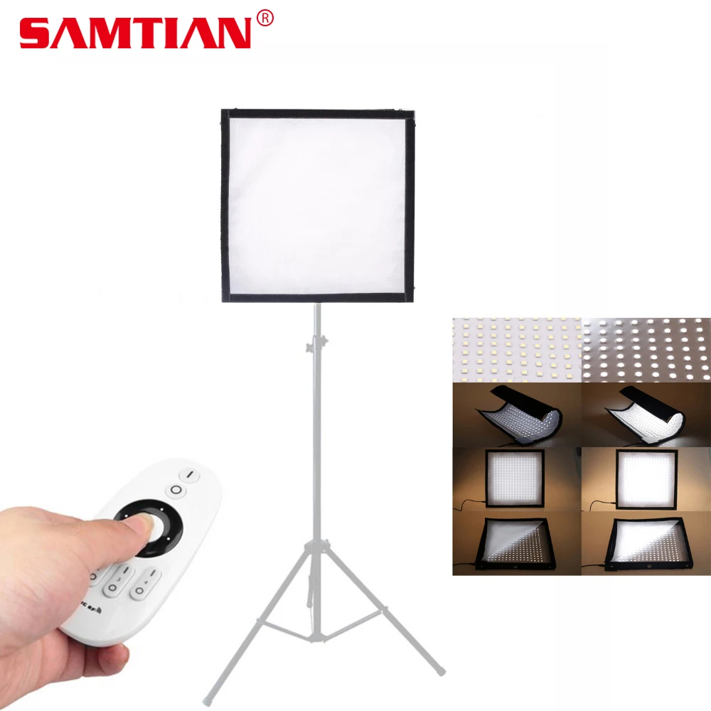 

SAMTIAN FL1*1 Flexible Light For Video Photographic Lighting Dimmable 5500K 30*30cm Panel Lamp Light For Photography Photo Shoot