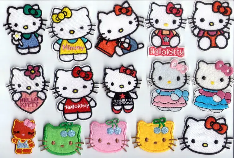 Free shipping,wholesale hello kitty iron on patches,hello kitty