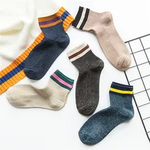 SP& CITY, женские классические блестящие короткие носки в полоску, модные Хлопковые Спортивные Повседневные носки с тремя полосками, корейские носки для колледжа