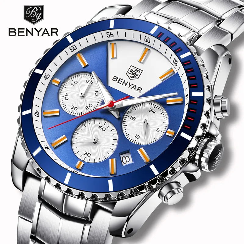 BENYAR New Men's Watches Business Mens Watches Top Brand Luxury