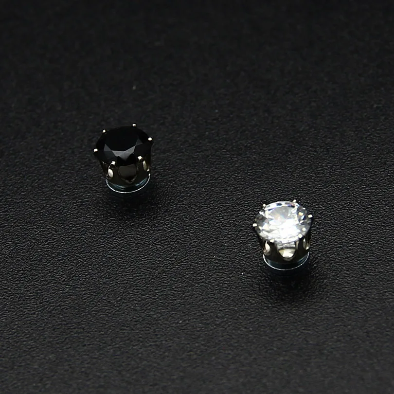 

ZLDYOU Fashion black white Zircon zinc alloy Magnetic Earrings Magnet Magic Crystal Earrings Jewelry For Women Earring