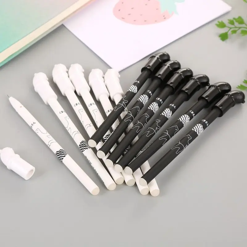 Cat Shape Erasable Pen Cartoon Cute Student Gel Pen Crystal Blue Full Needle 0.38mm Boutique Stationery Office Equipment