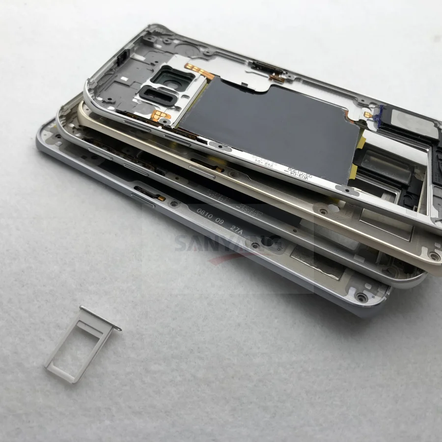 Средняя рамка Корпус Шасси+ объектив камеры для Samsung Galaxy S6 Edge G925 G925F G925A G925T G925P с держателем sim-карты
