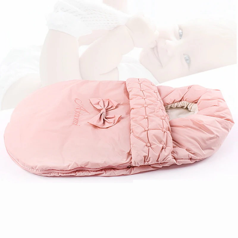 Baby Sleeping Bag Envelope Blanket Baby Cocoon Winter Sleepsacks Bow Swaddle Sack Envelope For Newborns Baby Carriage Sack
