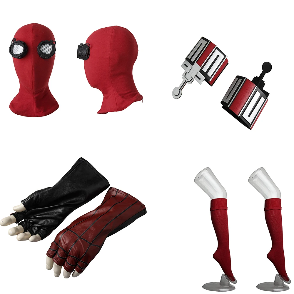 Movie Spider-Man:Homecoming 2017 Spider Man Mask Gloves Stockings Web Shooters