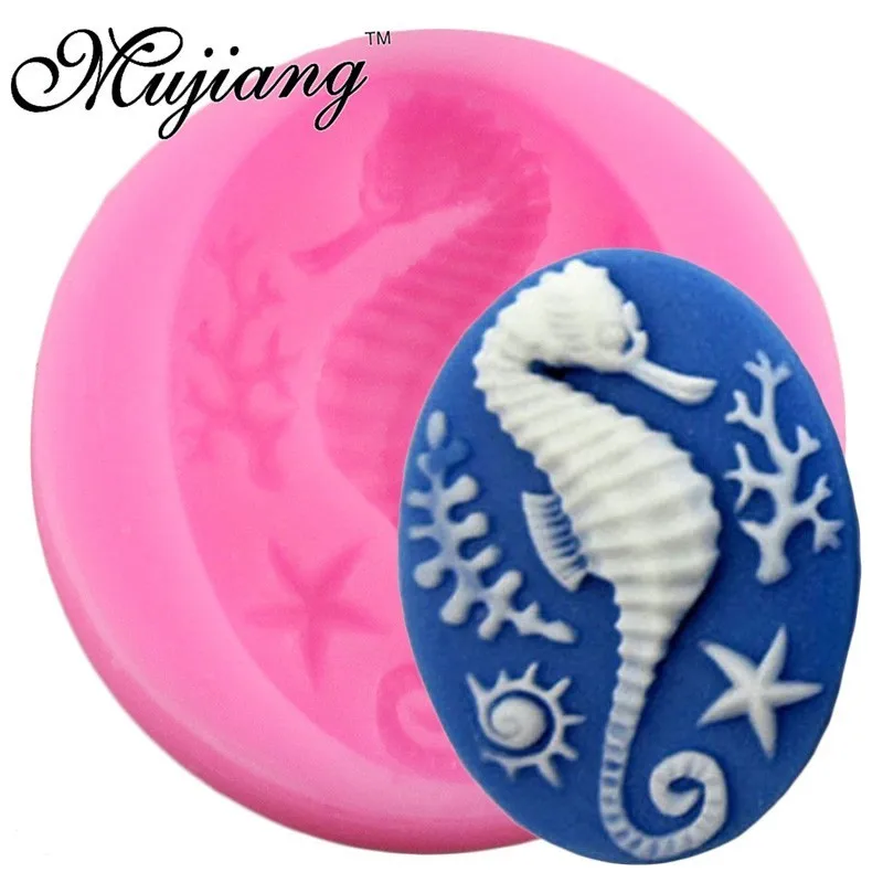 

3D Sea Horse Silicone Molds Seaweed Coral Cupcake Baking Fondant Cake Decorating Tools Jelly Chocolate Candy Clay Gumpaste Mold