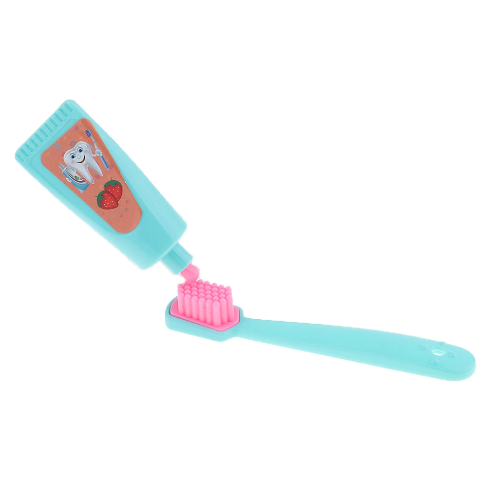 Doll House Miniature Household Toiletries Set Toothbrush Teeth Soap For 25cm Mellchan Doll Accs 6Pcs Green 