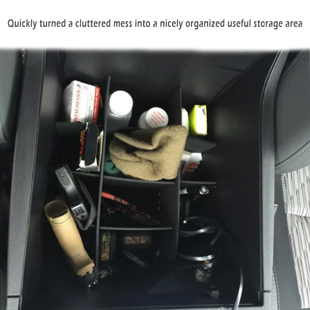 WHDZ ABS 18 thick black plastic Car Center Console Organizer for Toyota Tundra 2014 2015 2016 2017 (6)