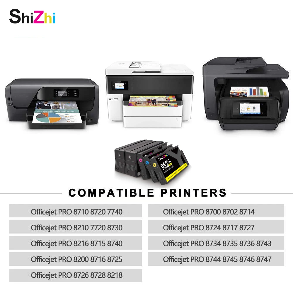 SHIZHI Замена чернильных картриджей для HP 952 XL OfficeJet Pro 8710 8720 7720 8730 7740 8216 8210 8716 8715