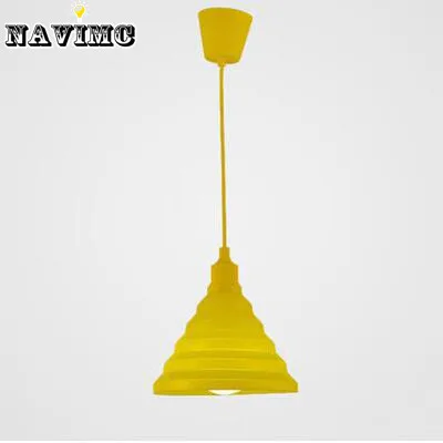 Подвесной светильник s Красочный светодиодный E27 силиконовый винтажный подвесной светильник Эдисона для ресторана, подвесной светильник для столовой, кухни - Цвет корпуса: Цвет: желтый