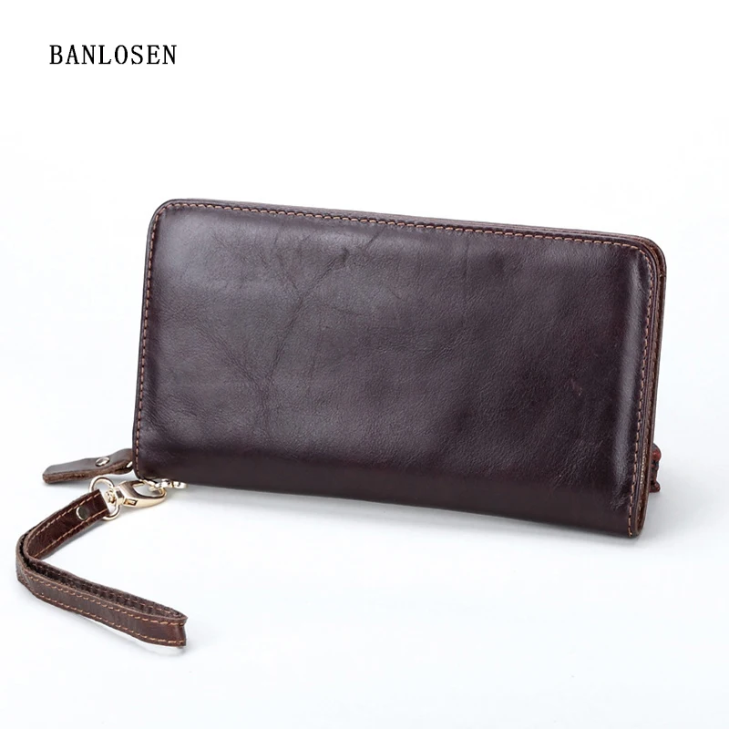 

Hot! 2016 New Vintage Style Men Wallets Genuine Leather Wallet Famous Brand Clutches Dollar Price Card Holder Wallet