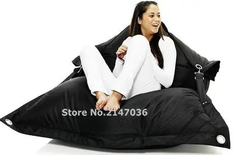 Черный уличная мебель для гостиной Beanbags стул, Водонепроницаемый Многофункциональный мешок для сада, взрослый ленивый чехол для дивана