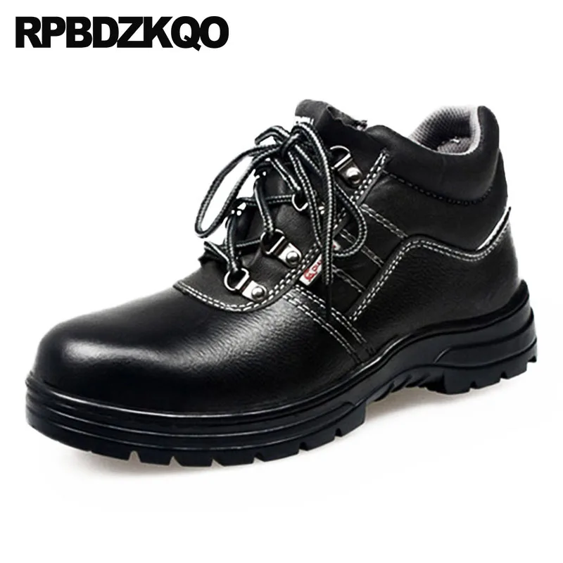 Negro Trabajo Zapatos De Punta Acero Hombres Casual Tobillo Suela Gruesa Alta Talla Trabajando La Seguridad Botines Botas Estilo Británico Moda Corto Masculino Cima Mas Calzado Cómodo - AliExpress Calzado