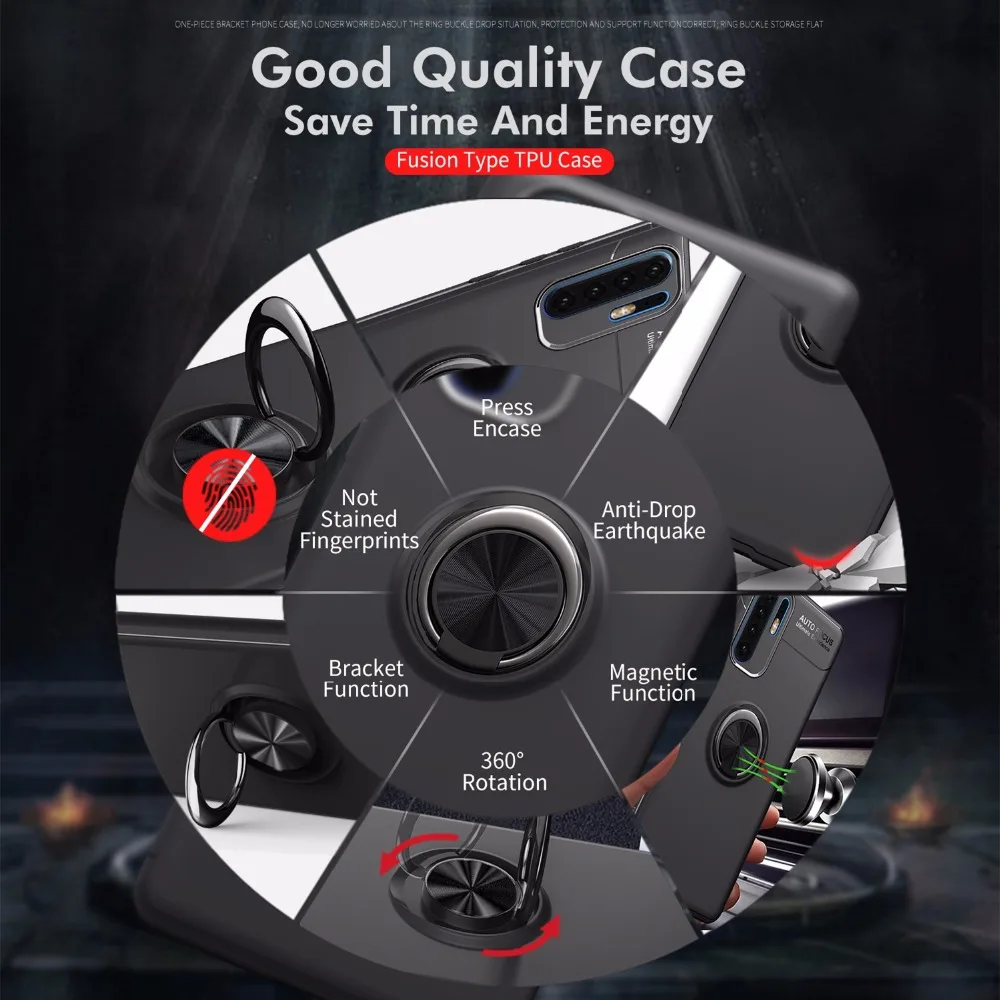 Luxury Car Magnetic Ring Soft Case On The For Huawei P30 Pro P20 Lite Full Cover For Huawei P20 P30 TPU Shockproof Bumper Case