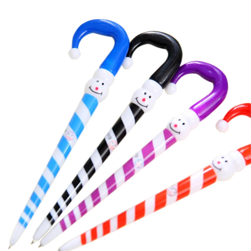

1pcs/lot Cartoon Umbrella Funny Expression Christmas Snowman Hat Ballpoint Pen Signature Pen School Supplies Papeleria