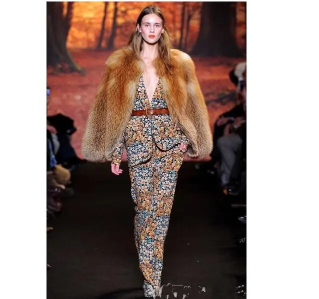 Русский Стиль Роскоши Дамы подлинная red Fox Мех jackest пальто, зима теплая плюшевые настоящее Red fox шубы оптом