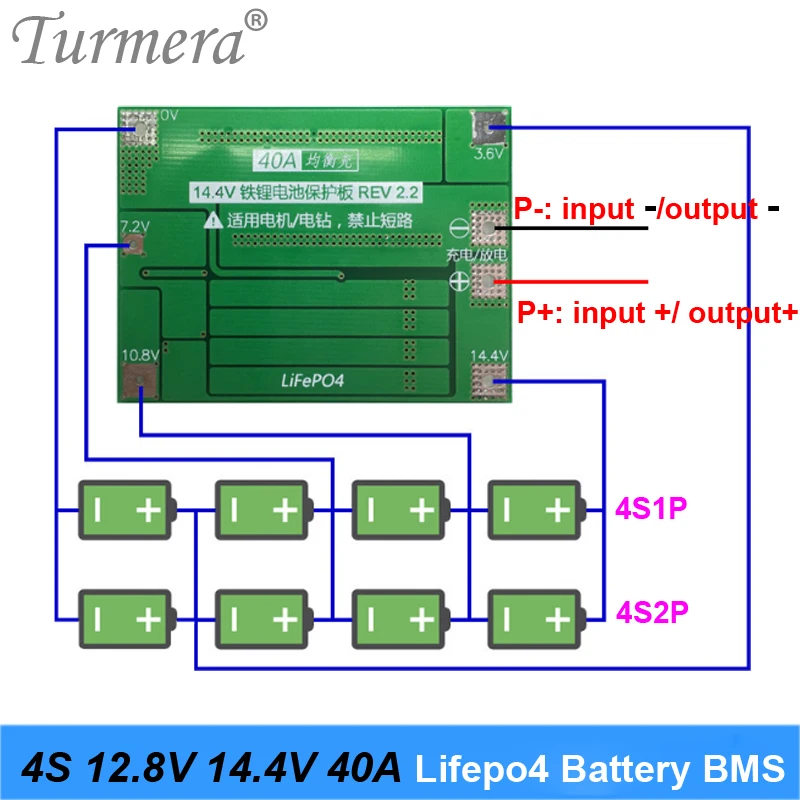 4S 40A 12,8 V 14,4 V 32650 32700 LiFePO4 BMS литиевая батарея защиты доска с коррекцией начать дрель Стандартный баланс