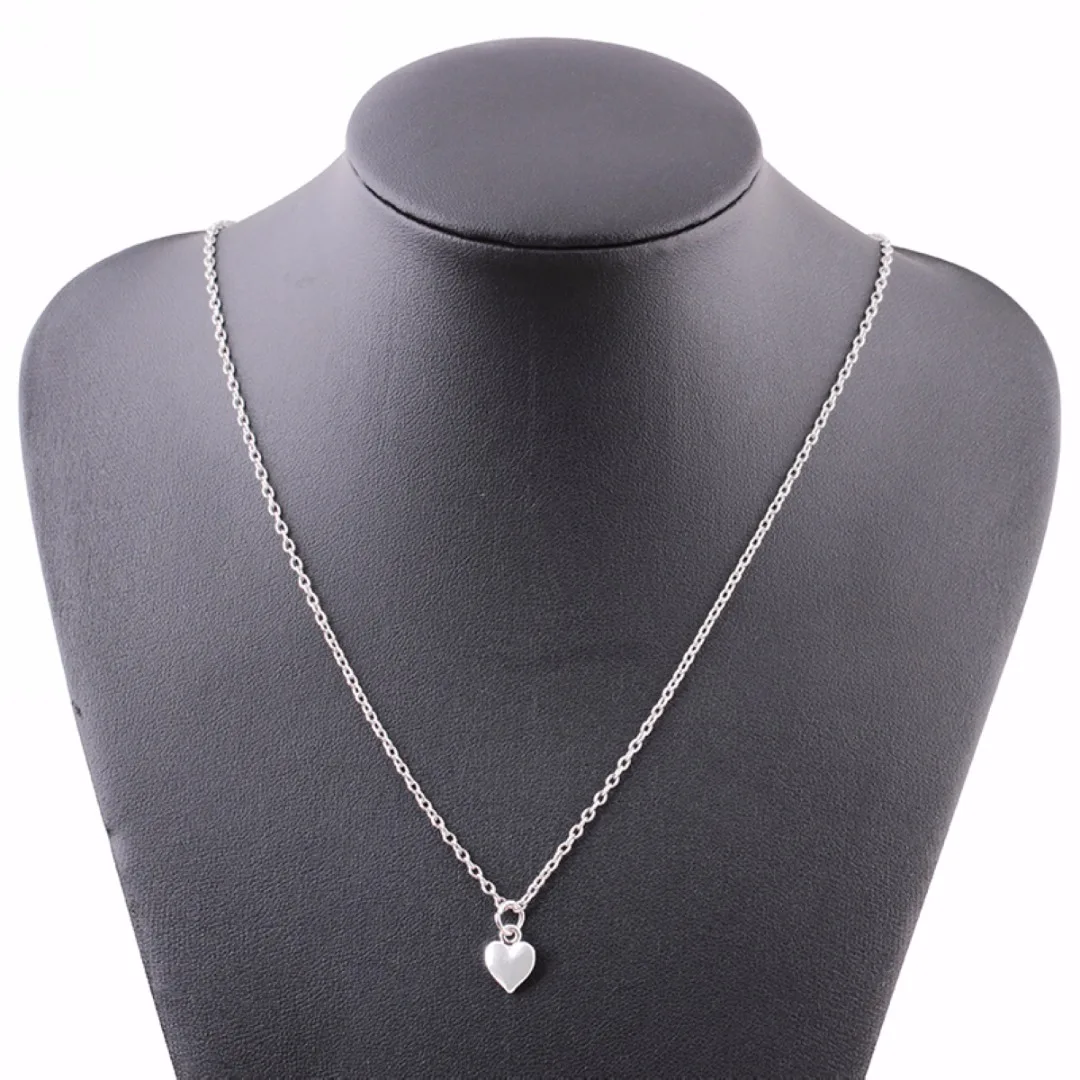 2pcs Mother and Daughter Silver Two Hearts Necklace Love Pair Set Jewelry
