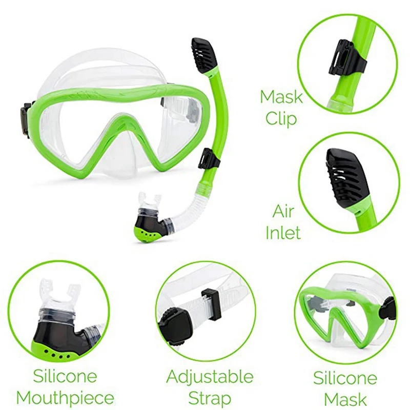 Профессиональный Подводный Анти-туман Дайвинг маска плавательные очки оборудование для бассейна трубка очки набор 4 цвета