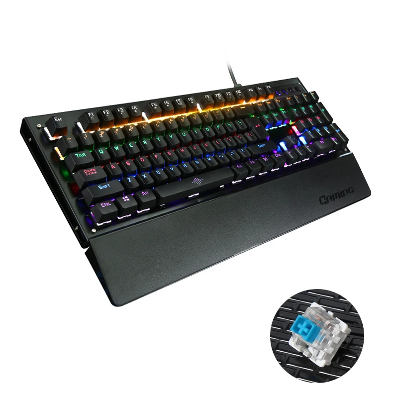 104 Keys Wired K29 Usb Mixed LED Backlit Ergonomic illuminated Mechanical Gaming Keyboard Gamer Mul