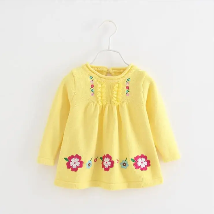 Детские трикотажная одежда с вышивкой - Цвет: Цвет: желтый
