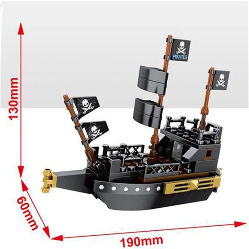 

Sembo Building Block Bricks Caribbean Pirate Series Black Pearl Particle Assembly Ship Model Education toys 16016 16006