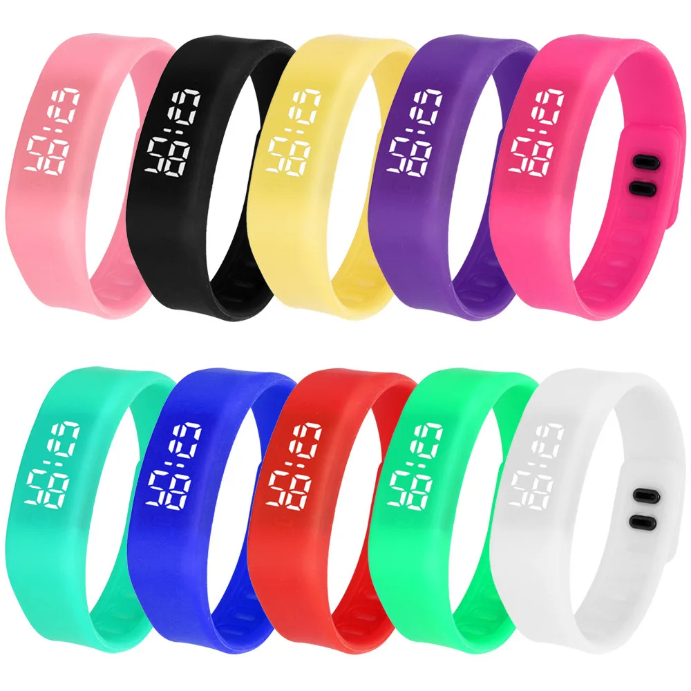 

Stylish wholesale LED Sports Running Watches Date Rubber Bracelet Digital Wrist Watch DROP SHIPPING J18W30 HY