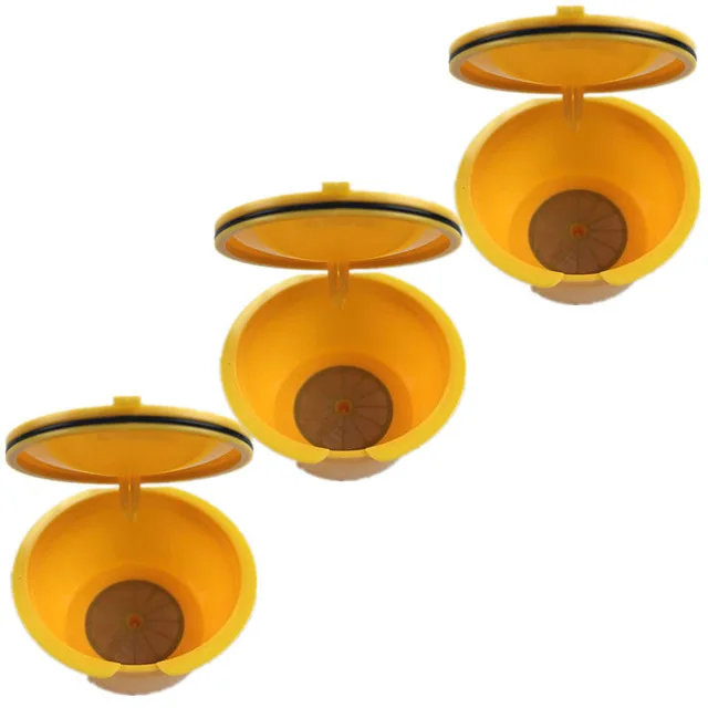 

3Pcs/Lot Yellow Reusable Dolce Gusto Coffee Capsule,Plastic Refillable Compatible Dolce Gusto Coffee Filter Baskets Capsules