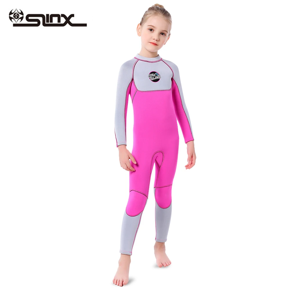 SLINX/Детские Гидрокостюмы 3 мм; Детские костюмы для дайвинга с длинными рукавами; теплый купальный костюм для девочек; Детский костюм для серфинга