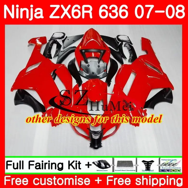 Цвет: желтый, черный корпус для KAWASAKI NINJA ZX 6R 07-08 600CC ZX-636 ZX636 8SH10 ZX600 ZX6R 07 08 ZX 636 ZX-6R 2007 2008 Обтекатели комплект