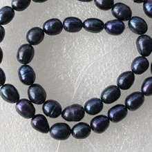 06435 5 шт. черный барокко пресной воды жемчужное ожерелье широкий бусины