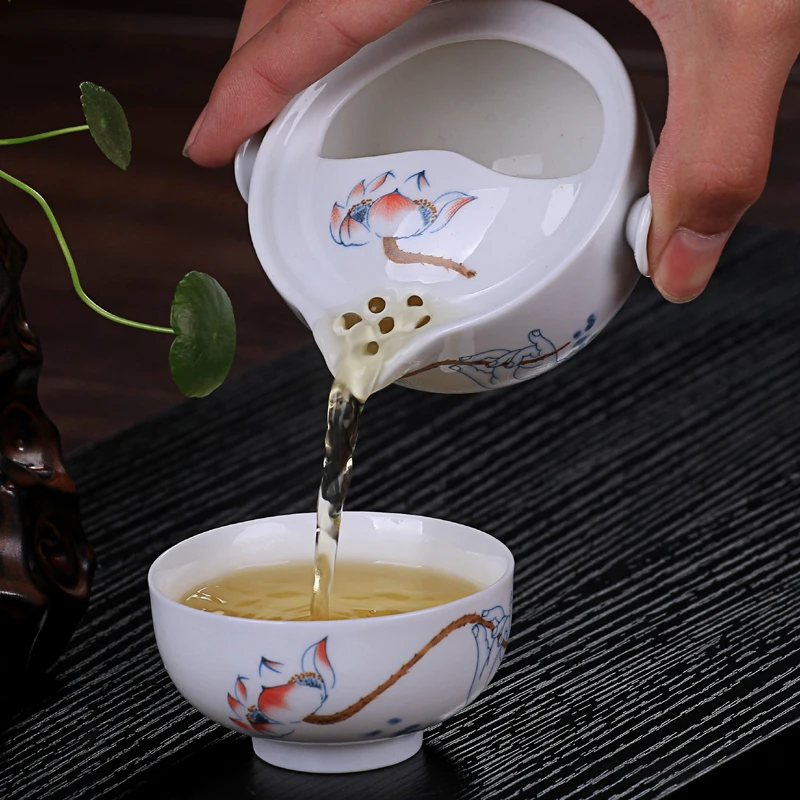 Tea set Include 1 Pot 1 Cup, High quality elegant gaiwan,Beautiful and