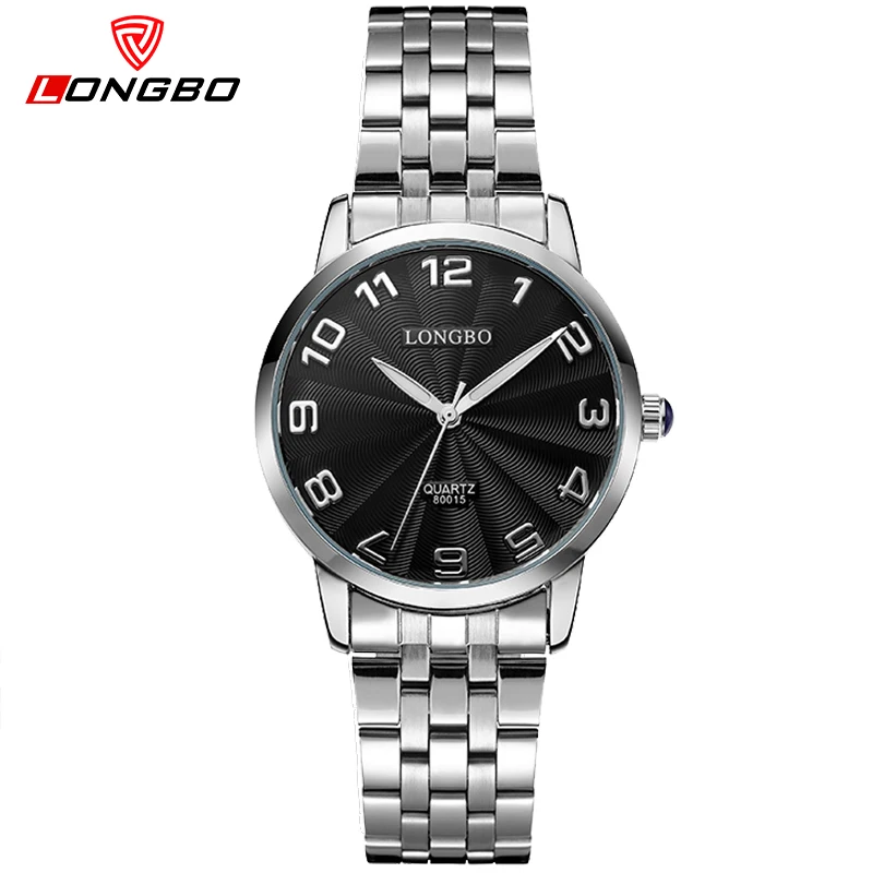 

LONGBO stainless steel lovers watch back light men women relogios waterproof clock fashion couple casual quartz watch LB80015