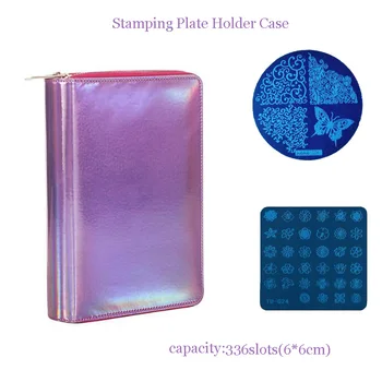 

336 Slots Stamping Plate Holder Case Round Square Nail Art Plate Organizer