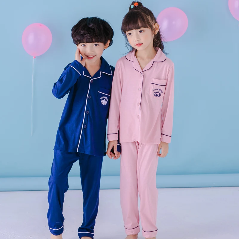 

2018 Autumn Winter Children Pajamas Long Sleeve Cotton Kids Catamite Girl Clothes Suit Lovely Children's Pyjamas Boy Home Cloth